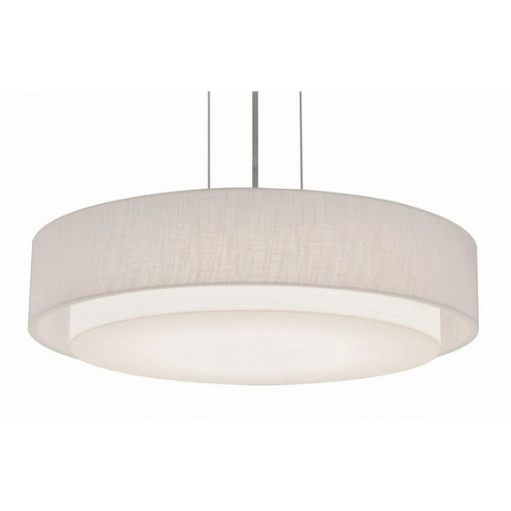 AFX Sanibel 23-inch Satin Nickel LED Pendant, Linen White Shade