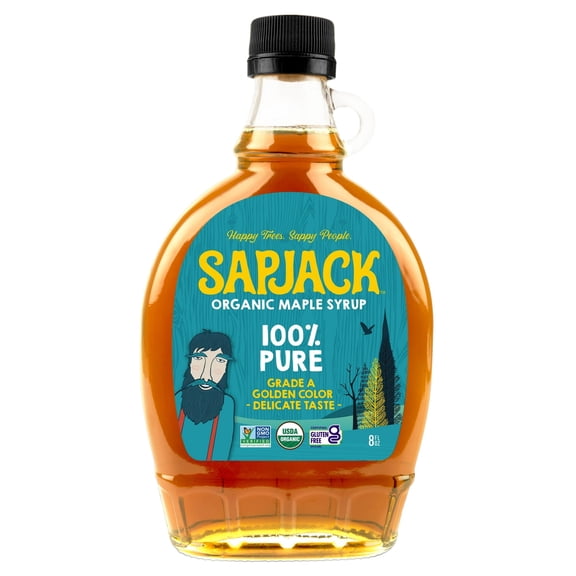 SAPJACK Grade A Golden Maple Syrup - 8oz - 100% Pure Maple Syrup
