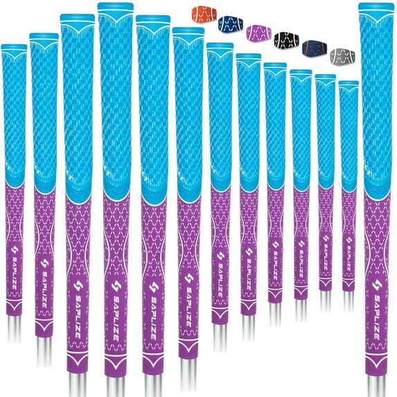SAPLIZE 13 Golf Grips, Midsize, Multi-compound Hybrid Golf Club Grips, Purple Color