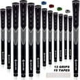 thumbnail image 1 of SAPLIZE 13 White Midsize Golf Grips with 15 Tapes,Non-slip Rubber Golf Club Grips, 1 of 3