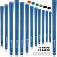 thumbnail image 1 of SAPLIZE Golf Grips 13 Pack Standard Size Including FREE 15 Tapes, Rubber Golf Club Grips, Blue, 1 of 5