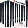 thumbnail image 1 of SAPLIZE Rubber Golf Grips, 13 Grips with Complete Regripping Kit, Midsize, Golf Club Grip, Black, 1 of 6