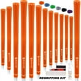thumbnail image 1 of SAPLIZE Rubber Golf Grips, 13 Grips with Complete Regripping Kit, Midsize, Golf Club Grip, Orange, 1 of 6