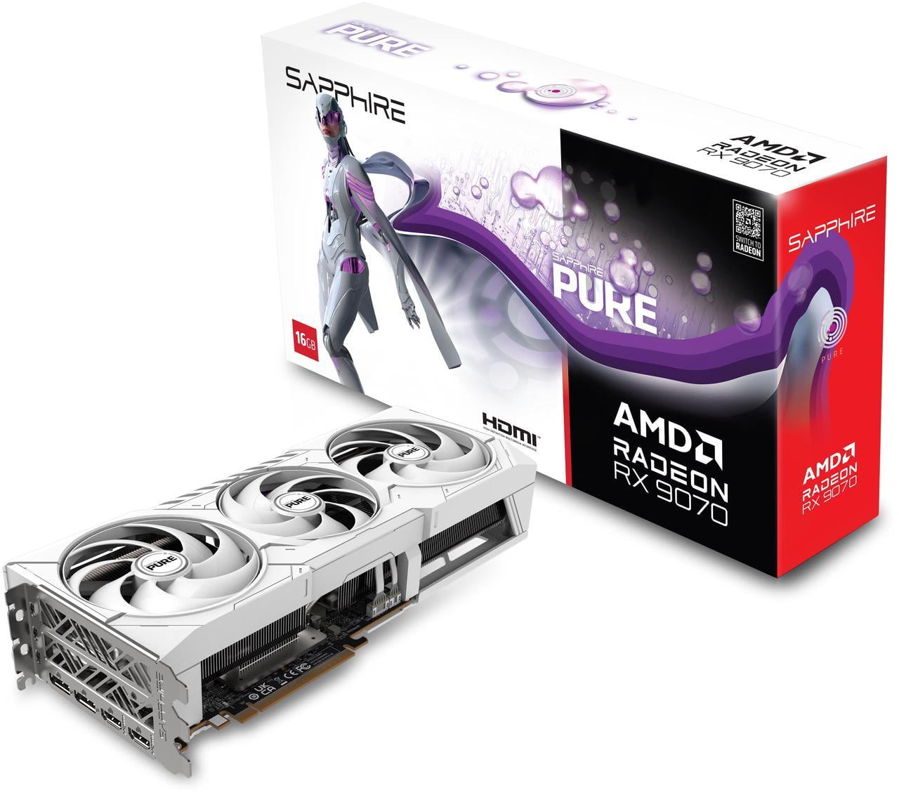 【新品】SAPPHIRE PURE Radeon RX 9070 OC 16GB SAPPHIRE PURE Radeon RX 9070 16GB GDDR6 PCI Express 5.0 x16 ATX