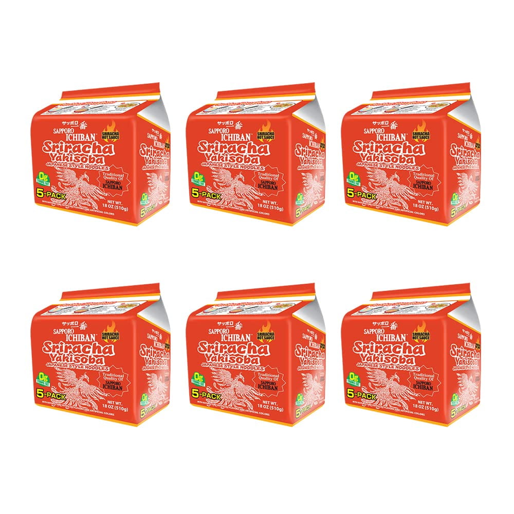 SAPPORO ICHIBAN] Sriracha Yakisoba, Spicy Chow Mein, No. 1 Tasting