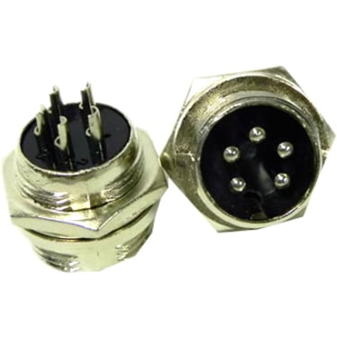SAPT22 (2 Pack)- Male Mini XLR 5 Pin Panel Connector