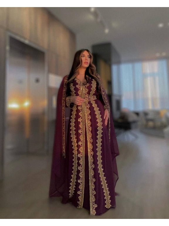 Women's Gown Zari Stone Work Kaftan Dress