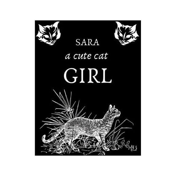 Namesage Print House Sara a cute cat girl Sketch Book 8.5 inch X 11 inch, Personalized Artist Sketchbook 120 pages