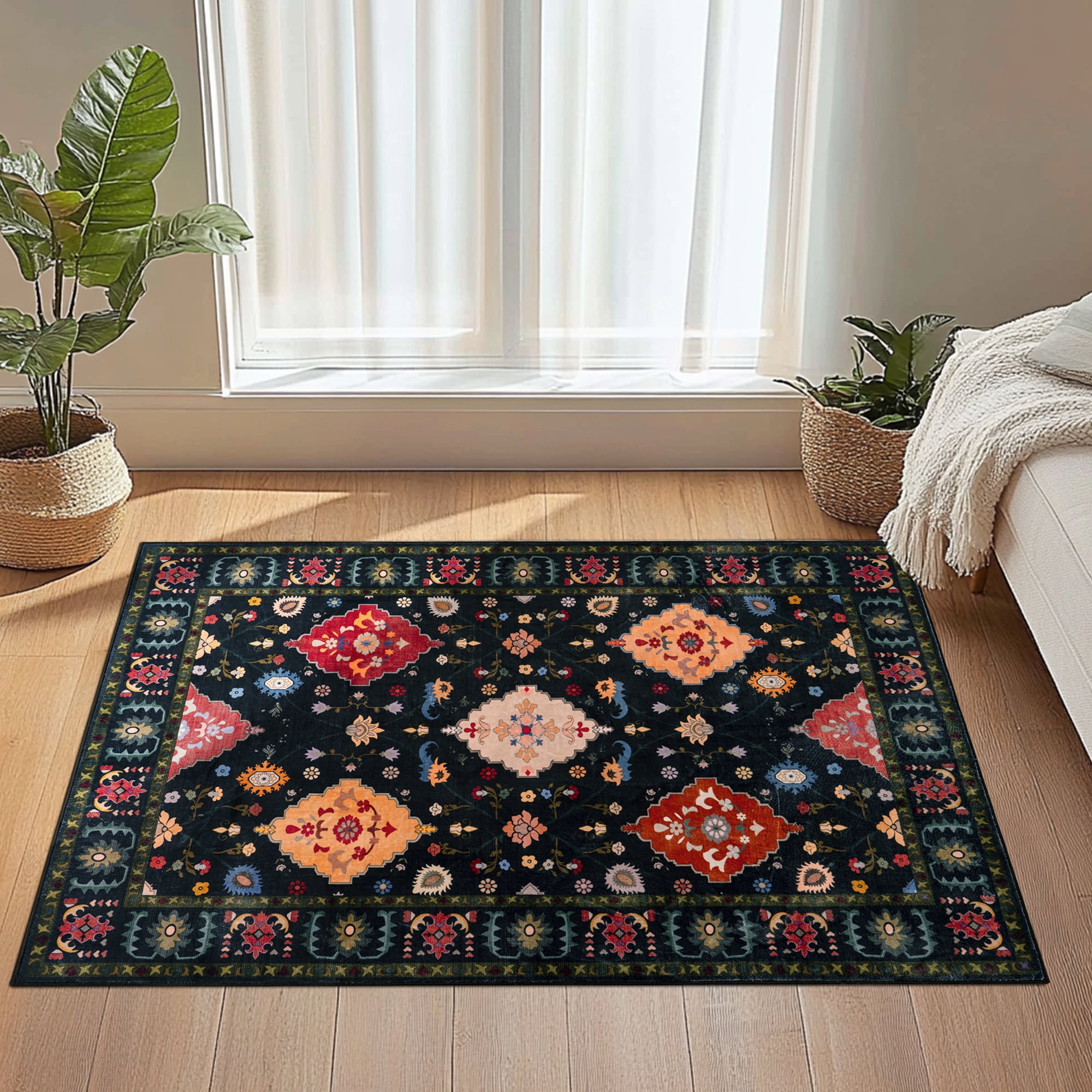 Small Area Rugs Rustic SARAG 2'x3' Washable Small Area Rugs indoor Oriental Vintage Rugs for ...