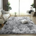 thumbnail image 1 of SARAG 4x6ft Fluffy Area Rug, Plush Fuzzy Carpets for Living Room, Ultra Soft Fluffy Furry Rugs for Bedroom, Indoor Nursery Carpets for Kids Room Home Decor Tie Dye Gray, 1 of 6