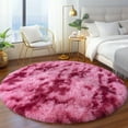 thumbnail image 1 of SARAG 5x5ft Round Area Rug for Bedroom,Super Soft Circle Rug,Fluffy Rugs for Living Room Kids Room,Tie-Dye Dark Red, 1 of 8