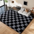 thumbnail image 1 of SARAG 6x9ft Black And Gray Area Rugs, Modern Checkerboard Rug For Living Room Bedroom, Thickened Memory-Foam Area Rug For Kids Nursery Dorm, Home Decor, Anti-Slip And Easy To Clean, 1 of 8