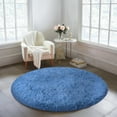 thumbnail image 1 of SARAG Round Rug for Bedroom,Furry Carpet for Children Kids Room,Cute Soft Shaggy Area Rug for Girls,4x4ft Haze Blue, 1 of 8