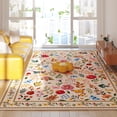 thumbnail image 1 of SARAG Rug For Bedroom Vintage Rug 4'X6' Traditional Floral Rug Cream Color Rug Indoor Non-Slip  Living Room Kitchen Bathroom, 1 of 11