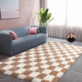 thumbnail image 1 of SARAG Rugs For Bedroom Living Room,5x7ft Off-White Camel Checkered Area Rug, Fluffy Soft Washable Carpet, Modern Non-Slip Shag Carpets For Boys Girls Nursery Home Aesthetic Decor, 1 of 8
