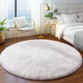 thumbnail image 1 of SARAG Soft Fluffy Round Area Rugs for Bedroom Kids Room Plush Shaggy Nursery Rug Furry Throw Carpets for Boys Girls, College Dorm, 5x5ft Cream White, 1 of 8
