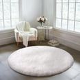thumbnail image 1 of SARAG Super Fluffy Circle Rugs,4x4ft Circle Rug for Living Room Fuzzy Plush Rug for Nursery Room,Cream White, 1 of 8