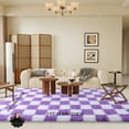thumbnail image 1 of SARAG Super Soft Rug For Bedroom, 5x7ft White And Purple Area Rug Classic Checkered Shaggy Anti-Skid High Pile Soft Fluffy Rug Fuzzy Carpet For Living Room Bedroom Kids Room Nursery, Dorm, 1 of 9