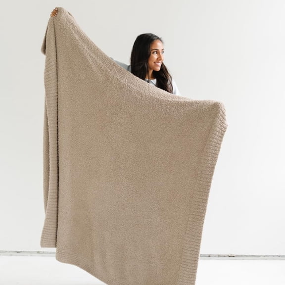 SARANONI Oversized Super Soft Home Decorative Extra Large Bamboni 60" x 80" Home Throw Blanket, (Taupe)