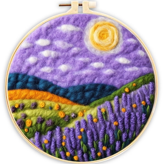 SARBUTER Needle Felting Kits, DIY Wool Felt Starer Needle Felting Kits for Beginners Suitable for Giftware Home Decoration (Lavender Plant)