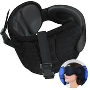SARISUN Travel Pillows for Airplanes, Airplane Pillow for Long Flight, Airplane Head Strap with Eye Mask for Sleeping, Kids Travel Neck Pillow for Car, Road Trip Car Headrest, Black