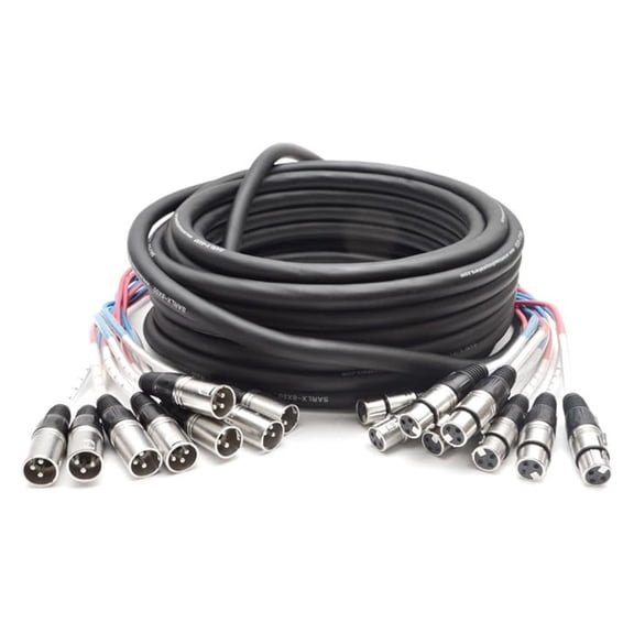 - SARLX-8x50 - 8 Channel XLR Snake Cable - 50 Feet Long - Pro Audio Snake for Live Live, Recording, Studios, and Gigs - Patch, Amp, Mixer, Audio Interface 50'