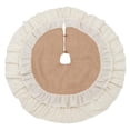 thumbnail image 1 of SARO 0515.N56R Classic Jute with Cotton Ruffled Edge Tree Skirt - Natural, 1 of 5