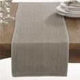 thumbnail image 1 of SARO  13 x 72 in. Rectangle Celena Whip Stitched Design Cotton Table Runner  Grey, 1 of 1
