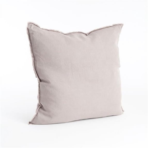 SARO 13049.T20S 20 in. Square Fringed Design Linen Down Filled Pillow - Taupe