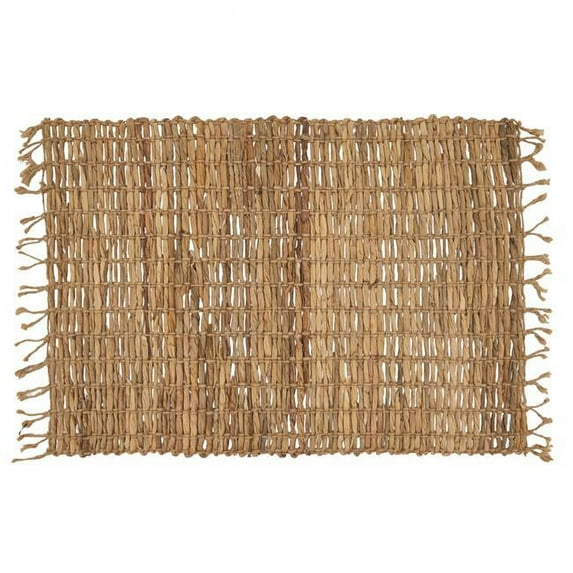 SARO 14 x 20 in. Oblong Table Mats with Natural Water Hyacinth Design - Set of 4