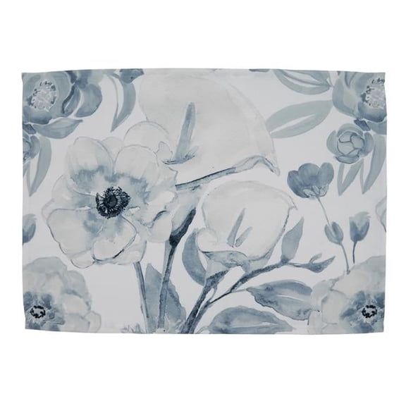 SARO  14 x 20 in. Oblong Watercolor Floral Design Large Placemats - Set of 4