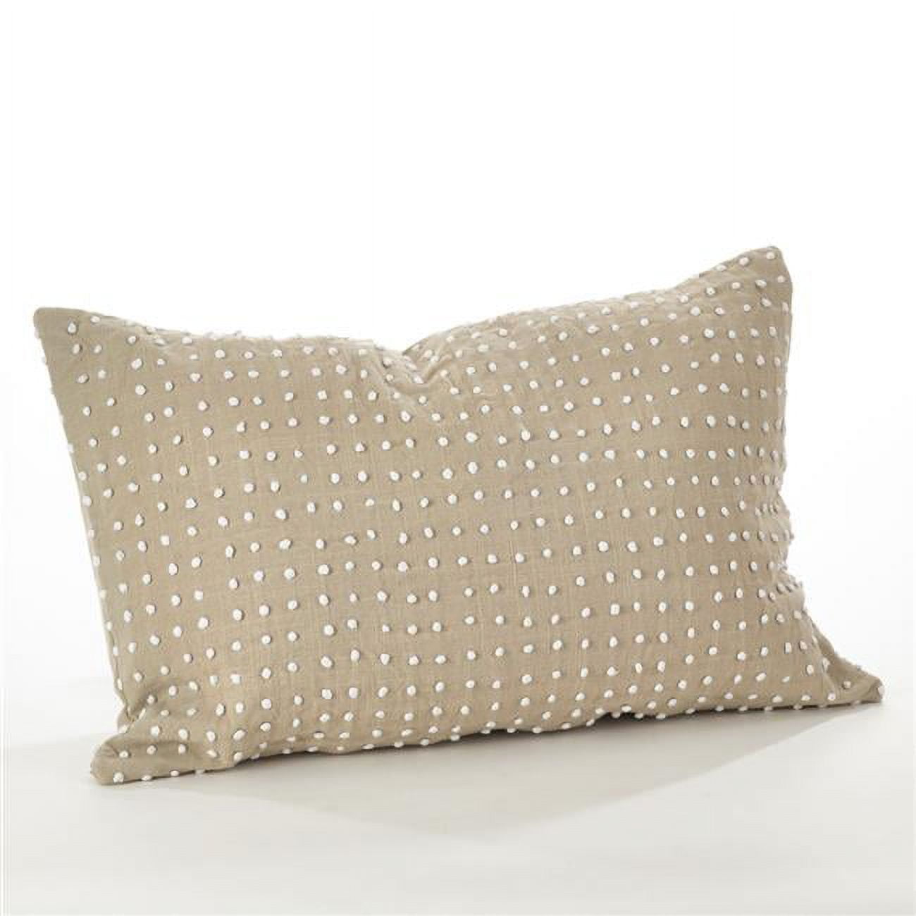 Petite Beige Cotton Down Fill Accent Pillow