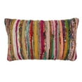 thumbnail image 1 of SARO  14 x 23 in. Oblong Chindi Throw Pillow with Multi Colored Design & Down Filling, 1 of 1