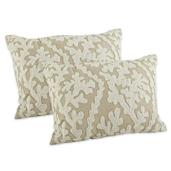 SARO 1433.GL1420BC Dori Embroidered Throw Pillow Cover - Set of 2