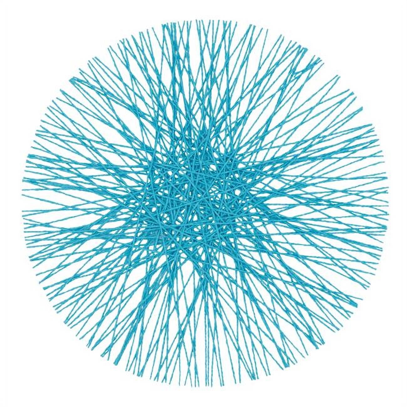 Turquoise Round Paper Placemats with Straw Design, Set of 4