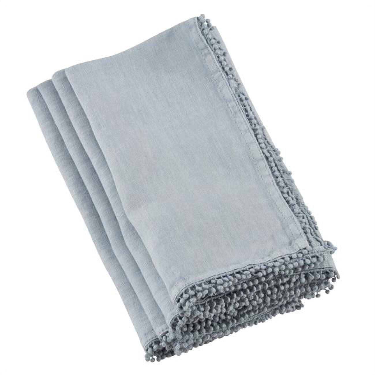 Lilac Linen Pompom Design Table Runner