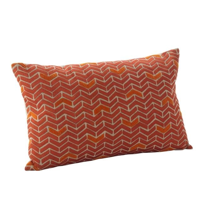 Persimmon Chevron Design Cotton Rectangular Throw Pillow