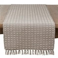 thumbnail image 1 of SARO  16 x 72 in. Rectangular Dashed Woven Long Table Runner - Grey, 1 of 1