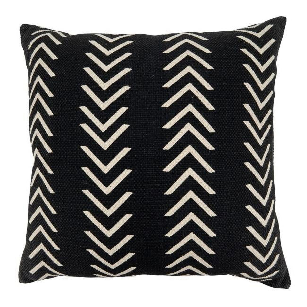 22'' Black and White Cotton Chevron Throw Pillow