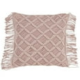 thumbnail image 1 of SARO  18 in. Square Down Filled Macrame Throw Pillow - Rose, 1 of 1