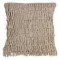 thumbnail image 1 of SARO  18 in. Square Down Filled Woven Fringes Throw Pillow - Natural, 1 of 1