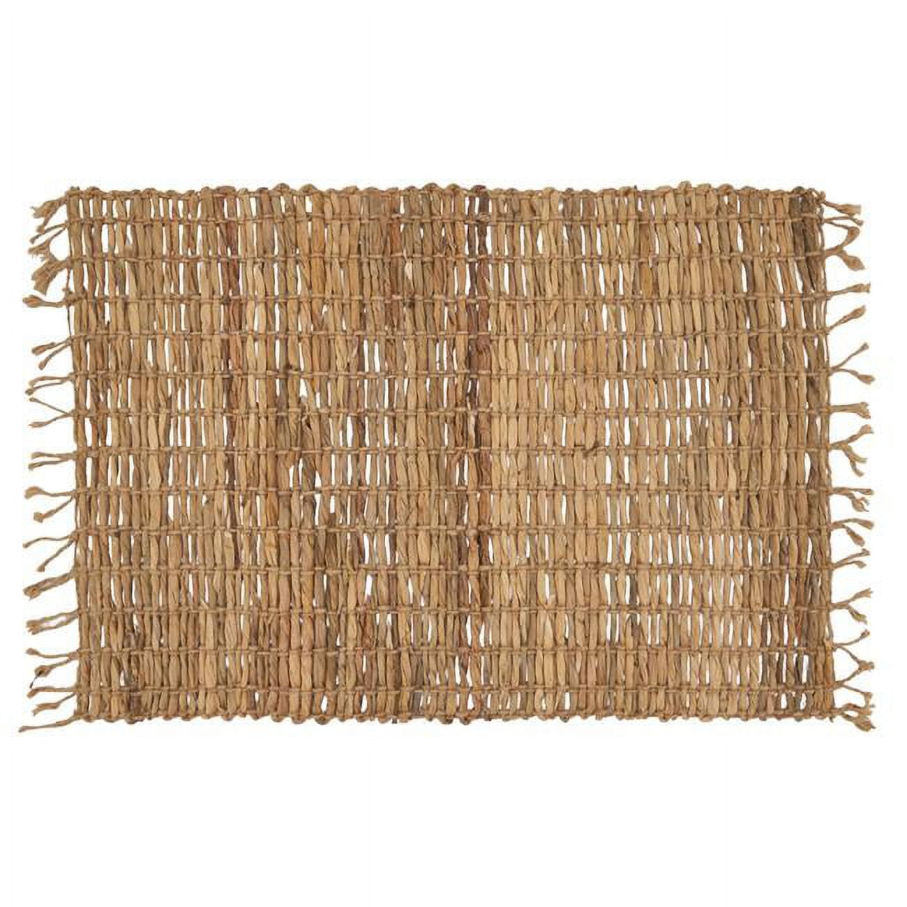 SARO 1871.N1420B 14 x 20 in. Oblong Table Mats with Natural Water Hyacinth Design - Set of 4