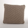 thumbnail image 1 of SARO  20 in. Sheridan Knitted Square Knitted Design Down Filled Pillow - Mocha, 1 of 1