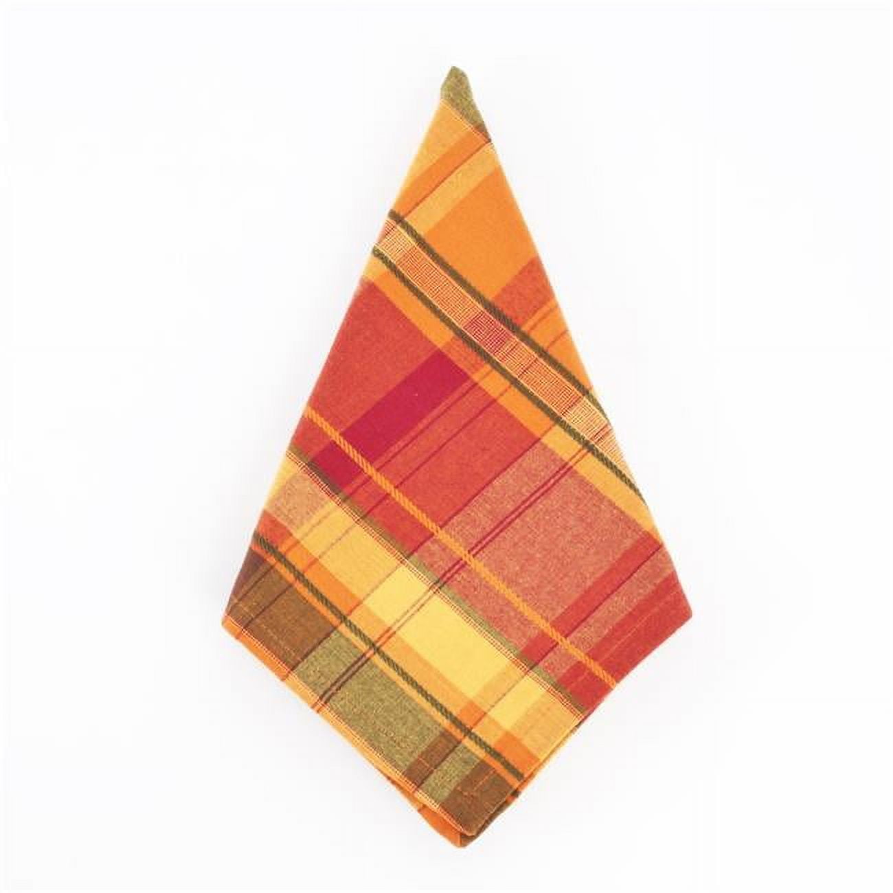 Terracotta Harvest Plaid Cotton 20" Square Napkins, Set of 4