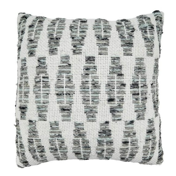 SARO 20 in. Square Throw Pillow Cover with Grey Diamond Design