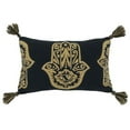 thumbnail image 1 of SARO 2197.BK1220BC 12 x 20 in. Oblong Black Hamsa Hand Embroidered Lumbar Pillow Cover, 1 of 1