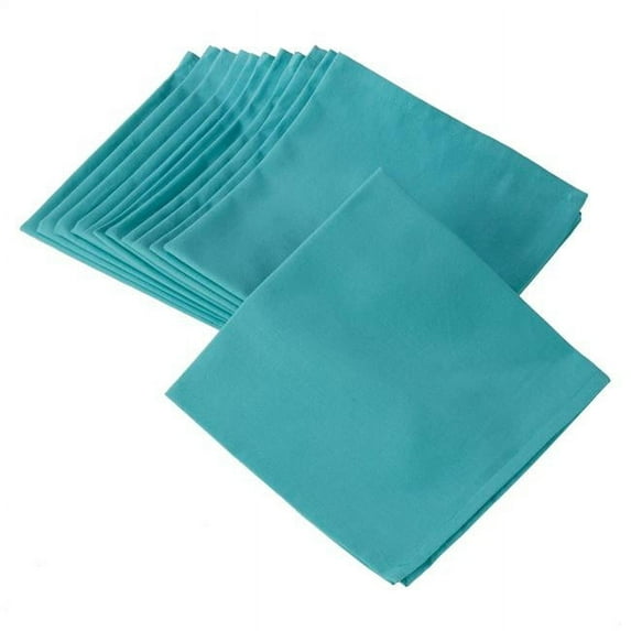 SARO 222.TE20S 100 Percent Square Cotton Dinner Napkins Teal - Set of 12
