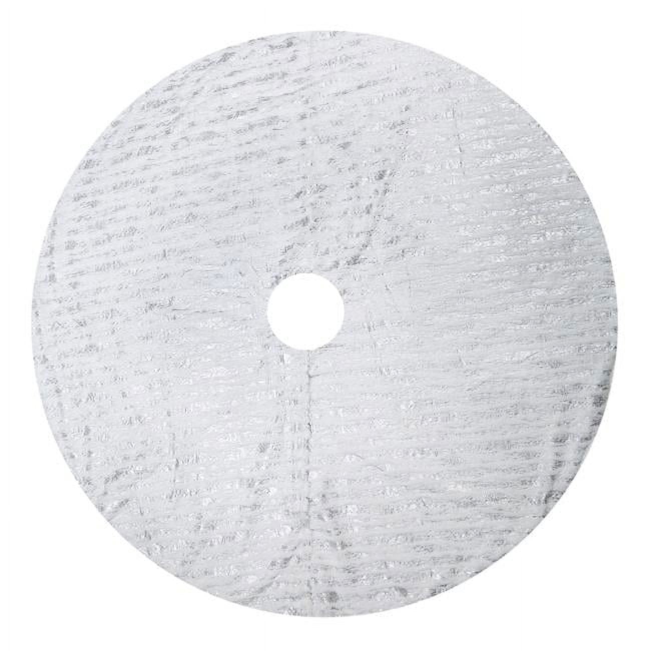 Silver Foil Print Faux Fur Christmas Tree Skirt
