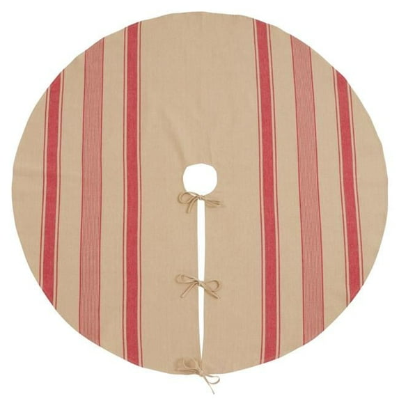 SARO 3011.R72R 72 in. Round Red Banded Design Tree Skirt