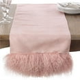thumbnail image 1 of SARO 3563.RS1672B Mongolian Lamb Fur Table Runner - Rose, 1 of 2